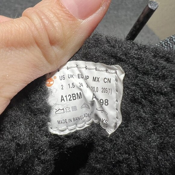 Timberland Chillberg Waterproof Boots Boys Size 2 Black Sherpa Lined - Picture 8 of 8